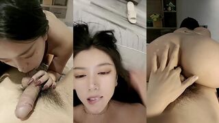冷艳颜值女神被炮友各种操【中篇】近距离特写舔蛋，爸爸用大JB插我，淫语骚话娇喘不断，对着镜头进进出出猛操