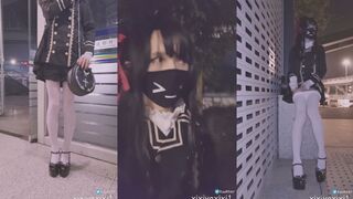 #伪娘 #露出 #自慰 xixiyaxixi 极致反差！户外大胆露出 白丝美腿自慰 娇喘到高潮