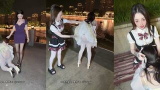 可爱伪娘穿着裙子在户外露出被调教 #CY苏州女S